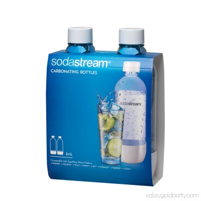 SodaStream 1 Liter Carbonating Bottles Twin Pack, White 551214796
